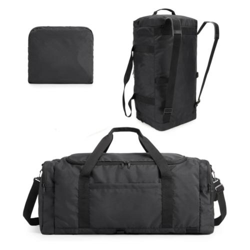 PU Leather & Polyester foldable & Multifunction Sport Bag large capacity Solid PC