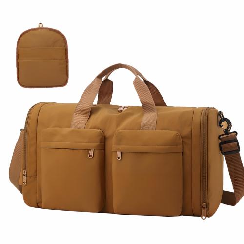 Nylon separating dry and moist & foldable Yoga Gym Hand Bag large capacity & attached with hanging strap Polyester Solid PC