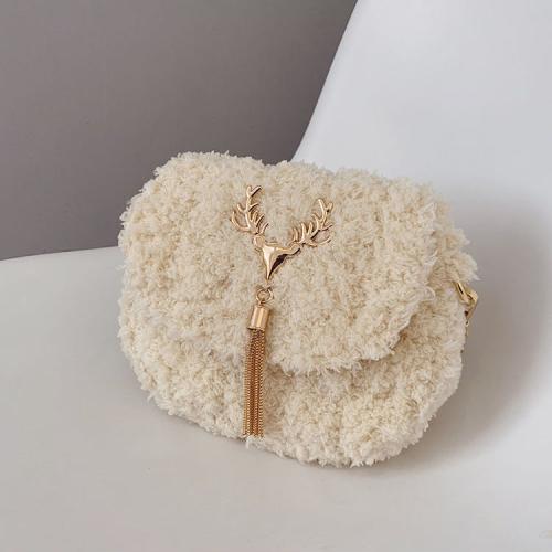 Plush Crossbody Bag with chain & Mini & soft surface PC