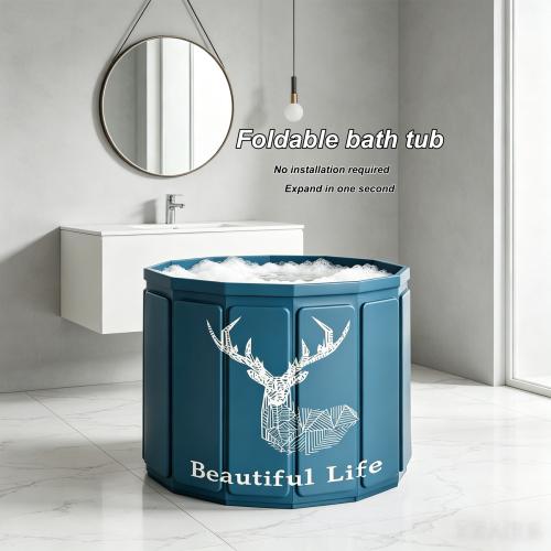 PVC foldable Foldable Bathtub printed Deerlet blue PC
