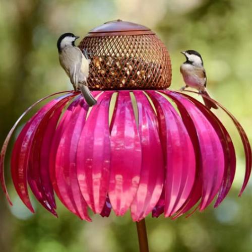 Metal Creative Pet Bird Feeder floral PC