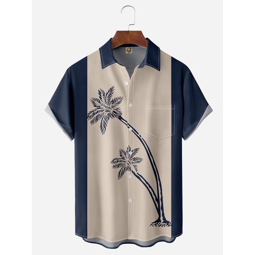 Polyester Plus Size Men Short Sleeve Casual Shirt printed PC