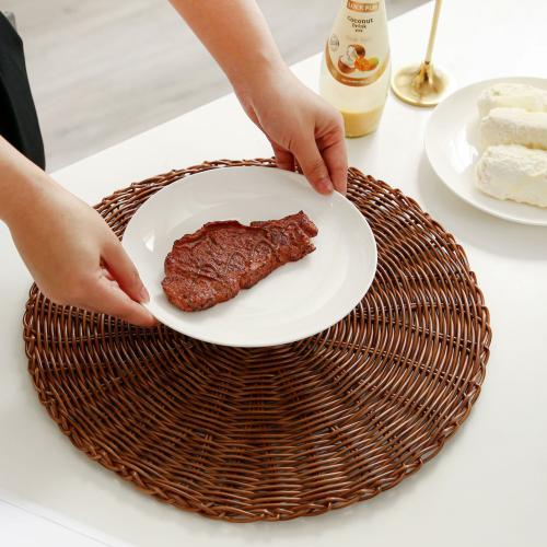 Polypropylene-PP thermostability & easy cleaning Table Mat thickening weave Solid dark coffee PC