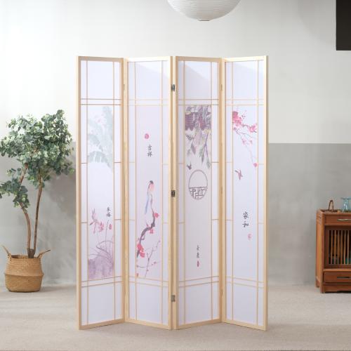 Pine & Non-Woven Fabrics foldable Floor Screen printed Lot