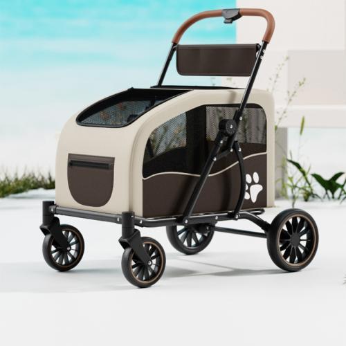 Carbon Steel & Oxford foldable Pet stroller portable & breathable PC