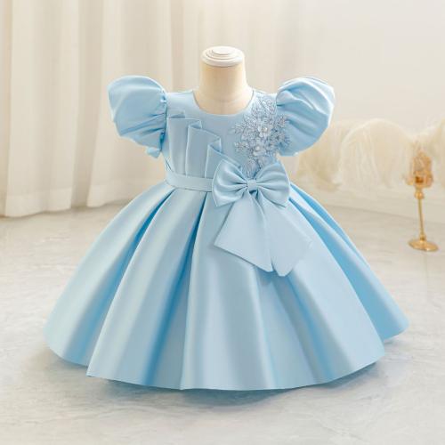 Mixed Fabric & Cotton Princess Girl One-piece Dress floral PC
