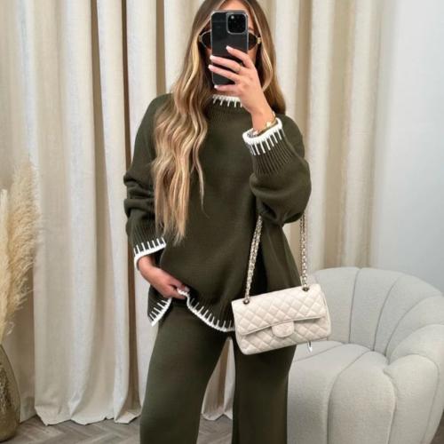 Fibra de viscosa Conjunto casual de las mujeres, Pantalones & parte superior, labor de retazos, más colores para elegir, Conjunto