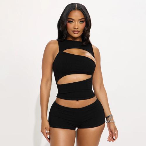 Spandex & Polyester Lady Sexy Anzug, kurz & Tank-Top, Patchwork, Solide, mehr Farben zur Auswahl, Festgelegt