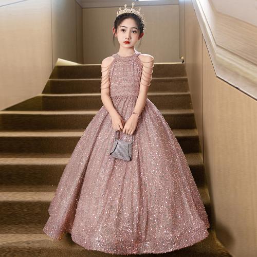 Polyester Robe d’une seule pièce de fille Paillettes plus de couleurs pour le choix pièce