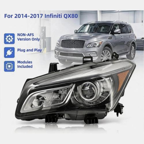 NEW For 2014-2017 Infiniti QX80 LED Headlight Left Driver Side Non-Adaptive