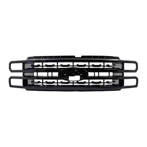 For 2023-2024 Ford F250 F-250 F350 Super Duty Front Bumper Black Chrome Grille