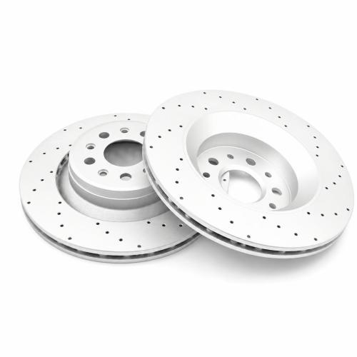 FOR MASERATI LEVANTE GHIBLI QUATTROPORTE DRILLED REAR BRAKE DISCS PAIR 330mm