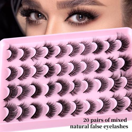 Chemical Fiber False Eyelashes for women black Set