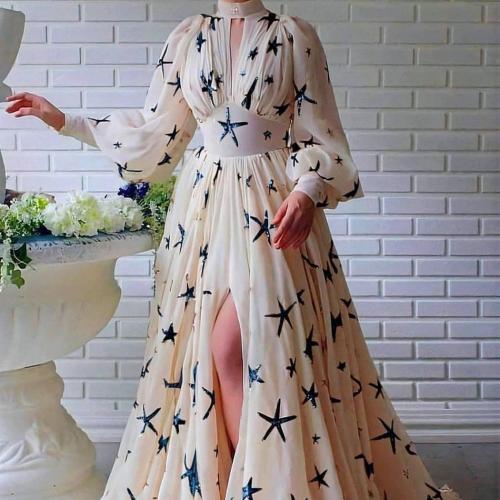 Polyester One-piece Dress large hem design PC