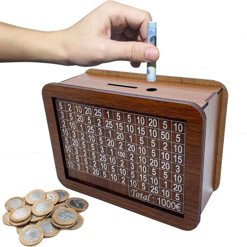 Holz Money Bank, Braun, Stück