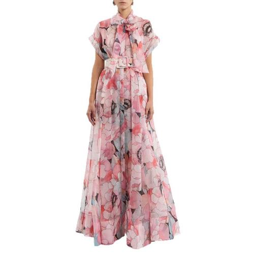 Polyester Einteiliges Kleid, Polyester, Gedruckt, Stück