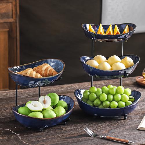 Porcelain & Iron Multilayer Dried Fruit Plate PC