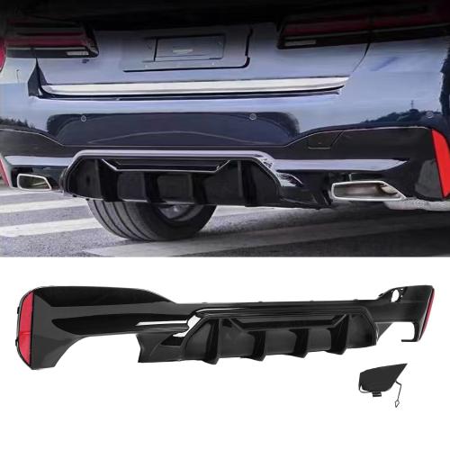 For 17-23 BMW G30 5 Series M Competition Style Gloss Black Rear Bumper Diffuser