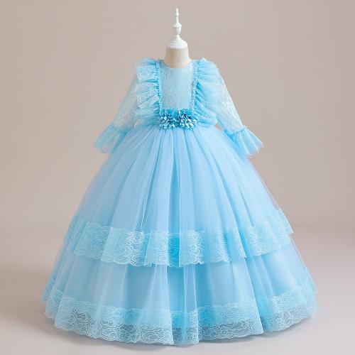 Viscosa & Poliéster Vestido de una sola pieza de la muchacha, más colores para elegir, trozo