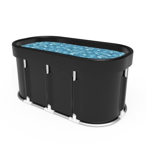 CLORURO DE POLIVINILO Bañera plegable, Aleación de aluminio, Sólido, negro, Conjunto