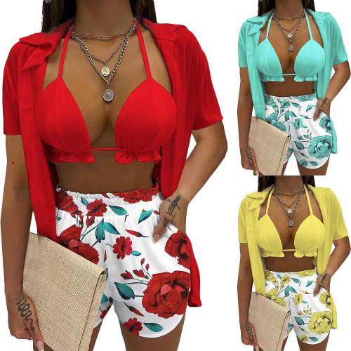 Polyester Frauen Casual Set, kurz & gut & Nach oben, Gedruckt, mehr Farben zur Auswahl, Festgelegt