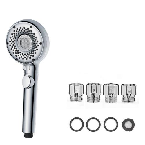 Plástico ABS alcachofa de la ducha, plata, trozo