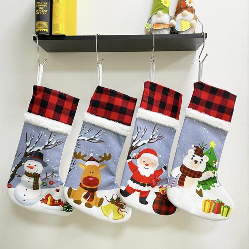 Chiffon Chaussette de Noël couleur et motif différents pour le choix plus de couleurs pour le choix pièce