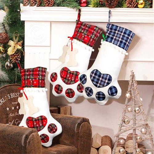Chiffon Chaussette de Noël couleur et motif différents pour le choix plus de couleurs pour le choix pièce