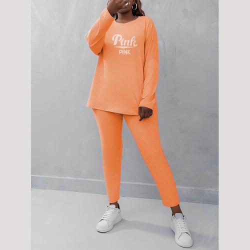 Poliéster Conjunto casual de las mujeres, Pantalones & parte superior, impreso, carta, más colores para elegir, Conjunto