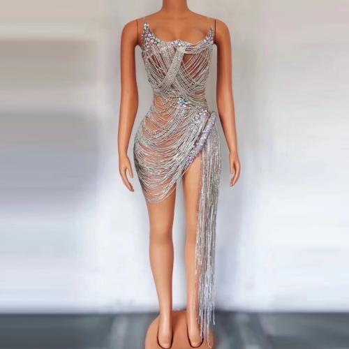 Gauze Tassels Short Evening Dress, see through look & different size for choice & with rhinestone, more colors for choice,  PC
