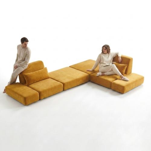 Chenille & Sponge foldable Compression Sofa hardwearing PC