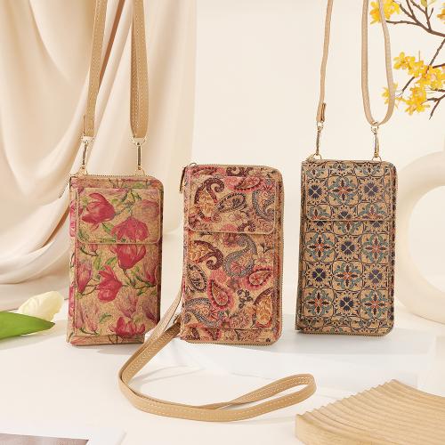 Wooden Multifunction Cell Phone Bag portable PU Leather PC