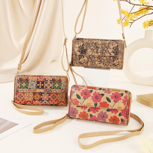 Wooden Multifunction Cell Phone Bag portable PU Leather PC