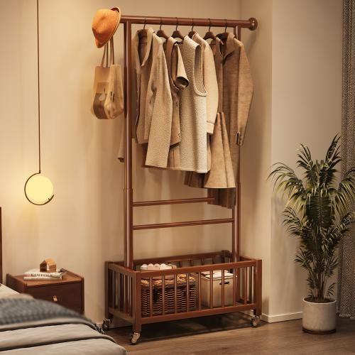 Solid Wood Multifunction Clothes Hanging Rack durable PC
