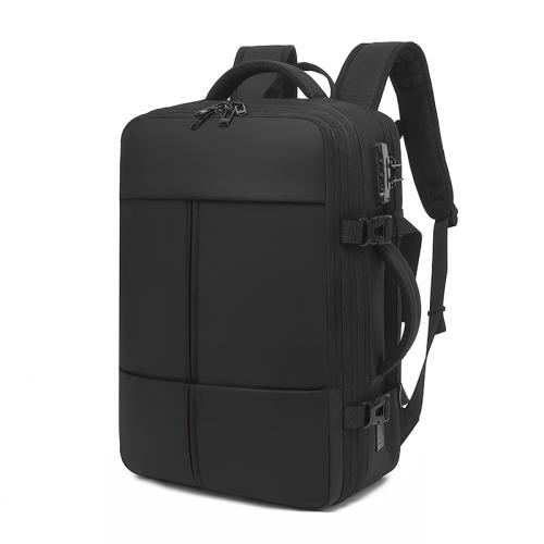 Microfiber PU Synthetic Leather & Oxford Load Reduction Backpack hardwearing & waterproof & breathable Polyester Solid black PC