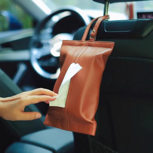 PU Leather Car Tissue Box PC