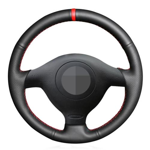 For Volkswagen Hand-Stitched Leather Steering Wheel Cover