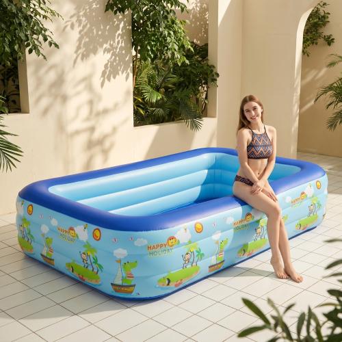 Pvc Opblaasbaar zwembad Afgedrukt Cartoon Blauwe stuk