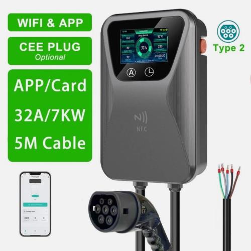 32A 7KW EV Charger Type 2 Electric Car Charging Station With 5M Cable UK