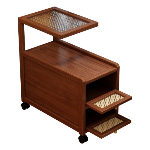 Bamboo Bedside Cabinet Glass PC