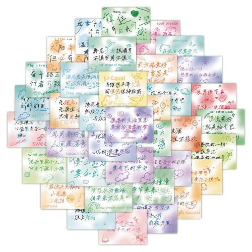 CLORURO DE POLIVINILO Adhesivo decorativo, patrón mixto, colores mezclados, 60PCs/Bolso, Bolso