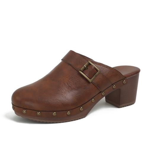 Cuero de la PU Sandalias Mujer, marrón, Par