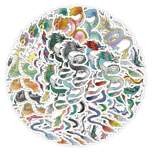CLORURO DE POLIVINILO Adhesivo decorativo, patrón mixto, colores mezclados, 60PCs/Bolso, Bolso