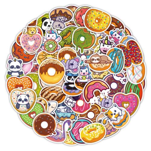 CLORURO DE POLIVINILO Adhesivo decorativo, patrón mixto, colores mezclados, 50PCs/Bolso, Bolso