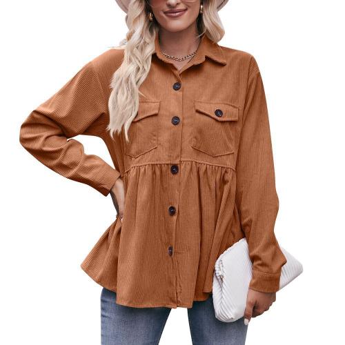 Polyester Women Long Sleeve Shirt slimming & thermal Solid PC