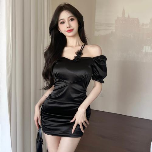 Spandex Sexy Pacchetto Abiti Hip Patchwork Pevné Nero kus