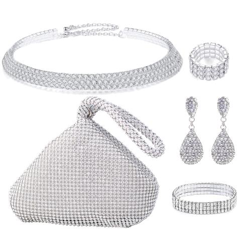 Alliage de zinc Sac d’embrayage Solide Argent Ensemble