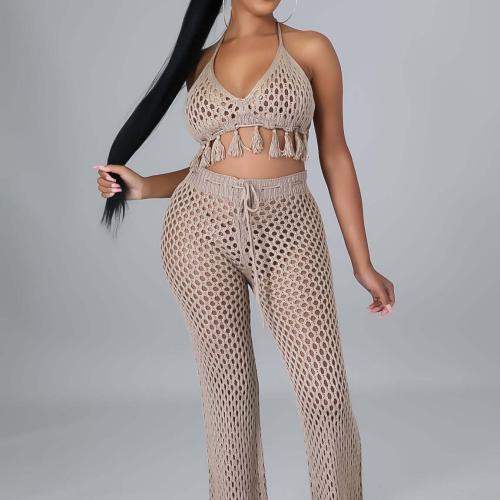 Spandex Frauen Casual Set, Lange Hose & Nach oben, Solide, mehr Farben zur Auswahl, Festgelegt