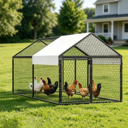 Steel & PE Plastic Waterproof Pet Cage sun protection black PC