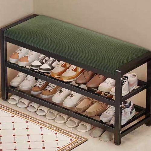 Scratch-Resistant Fabric & Corduroy Multilayer Storage Stool Carbon Steel & Sponge PC